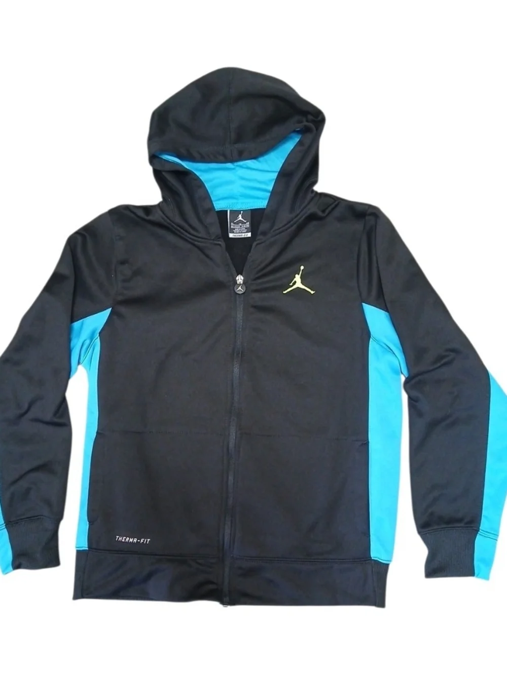 Jordan Therma-Fit Black & Blue Hooded Zip-Up Jacket XL #243